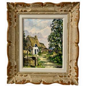 Landscape Of The Vienne André Robert Planès Montmorillon Oil On Canvas In Its Montmartre Frame