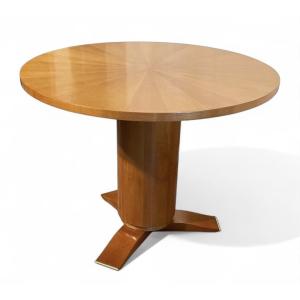 Art Deco Sycamore Wood Side Table Or Occasional Table In The Style Of Jules Leleu.