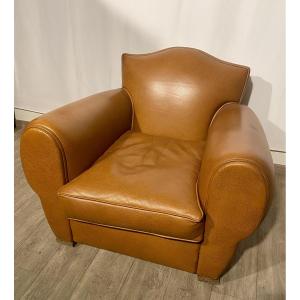 1930  Art Deco Club Armchair Leather 