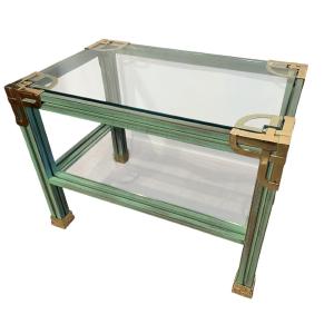 Maison Valenti Side Table Wood And Gilded Bronze With Glass Tops  Side Table