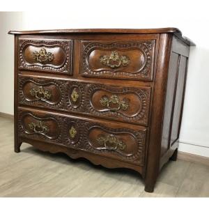 Vend&eacute;e Commode Dite Corsair Louis XIV From The Period In Carved Solid Oak