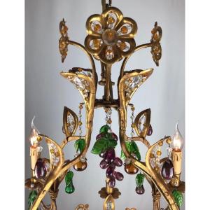 Space Age Chandelier 1950 8 Murano Crystal Sconces Fantasy 