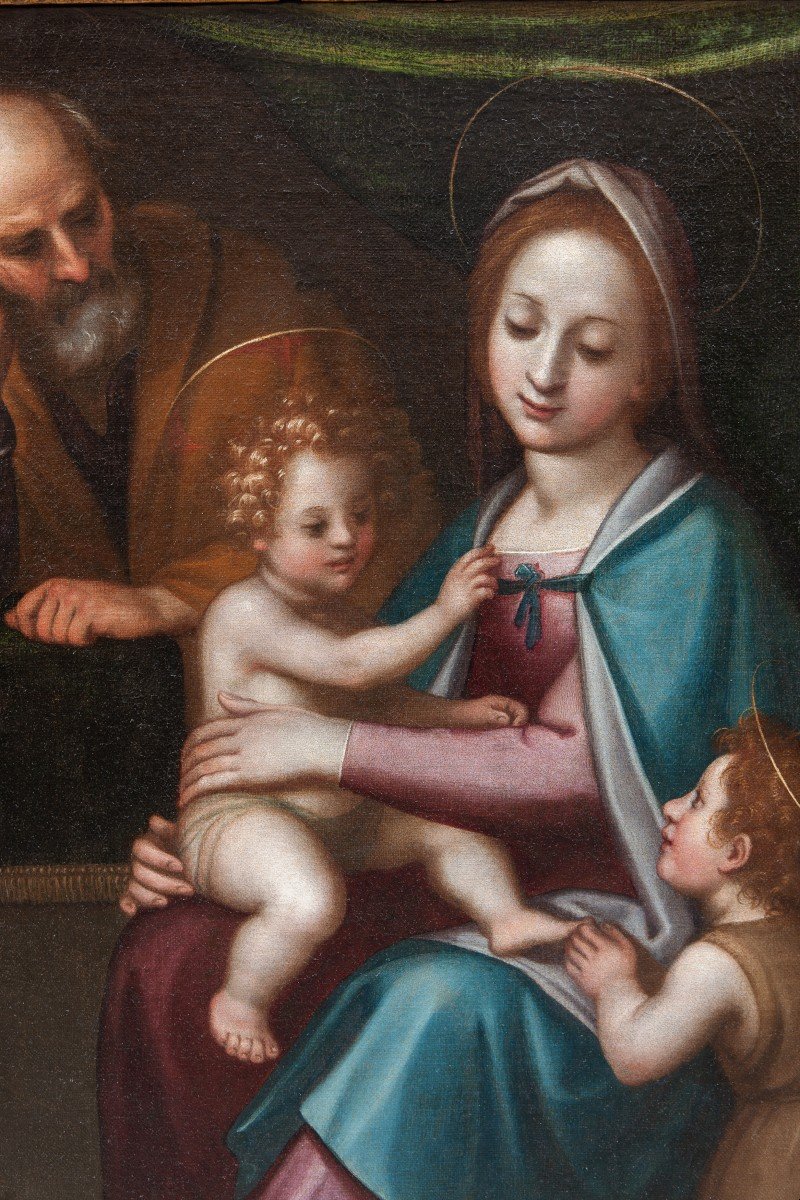 Cerchia di Bernardo Castello (1557-1629) Sacra famiglia con San Giovannino-photo-3