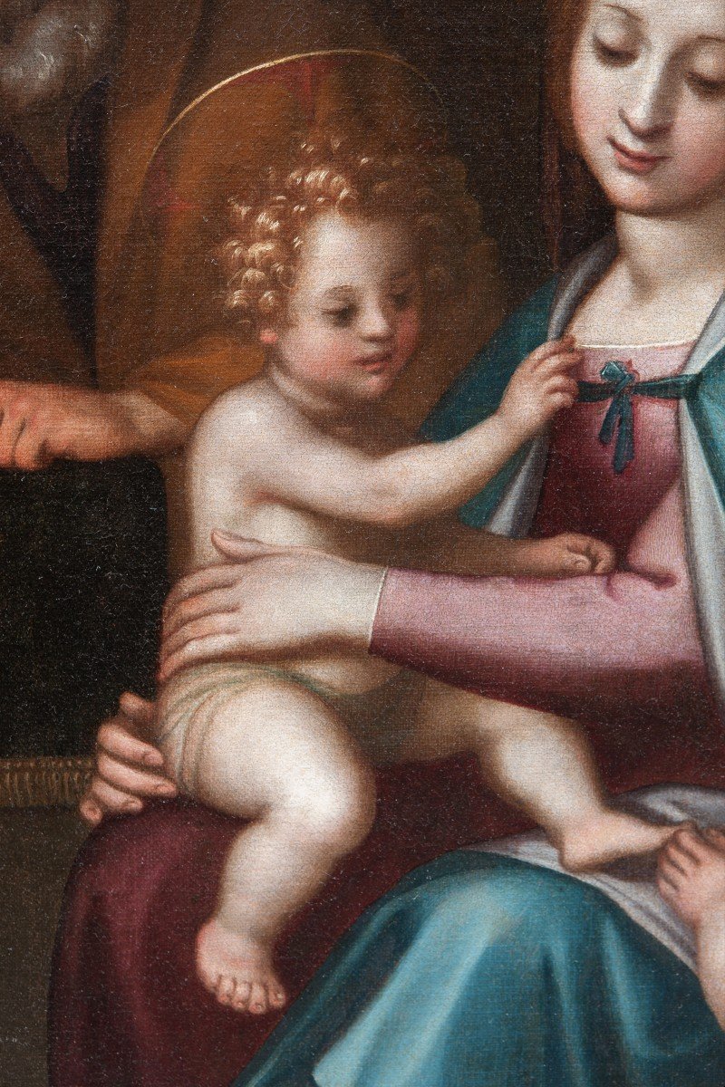 Cerchia di Bernardo Castello (1557-1629) Sacra famiglia con San Giovannino-photo-1