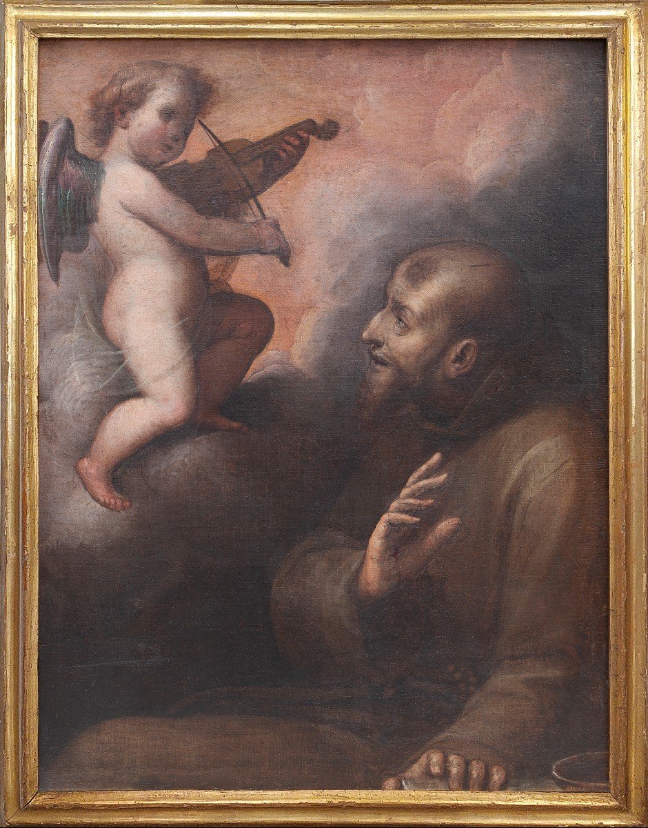 Guglielmo Caccia detto il Moncalvo (1568 –1625)  San Francesco d’Assisi confortato da un angelo