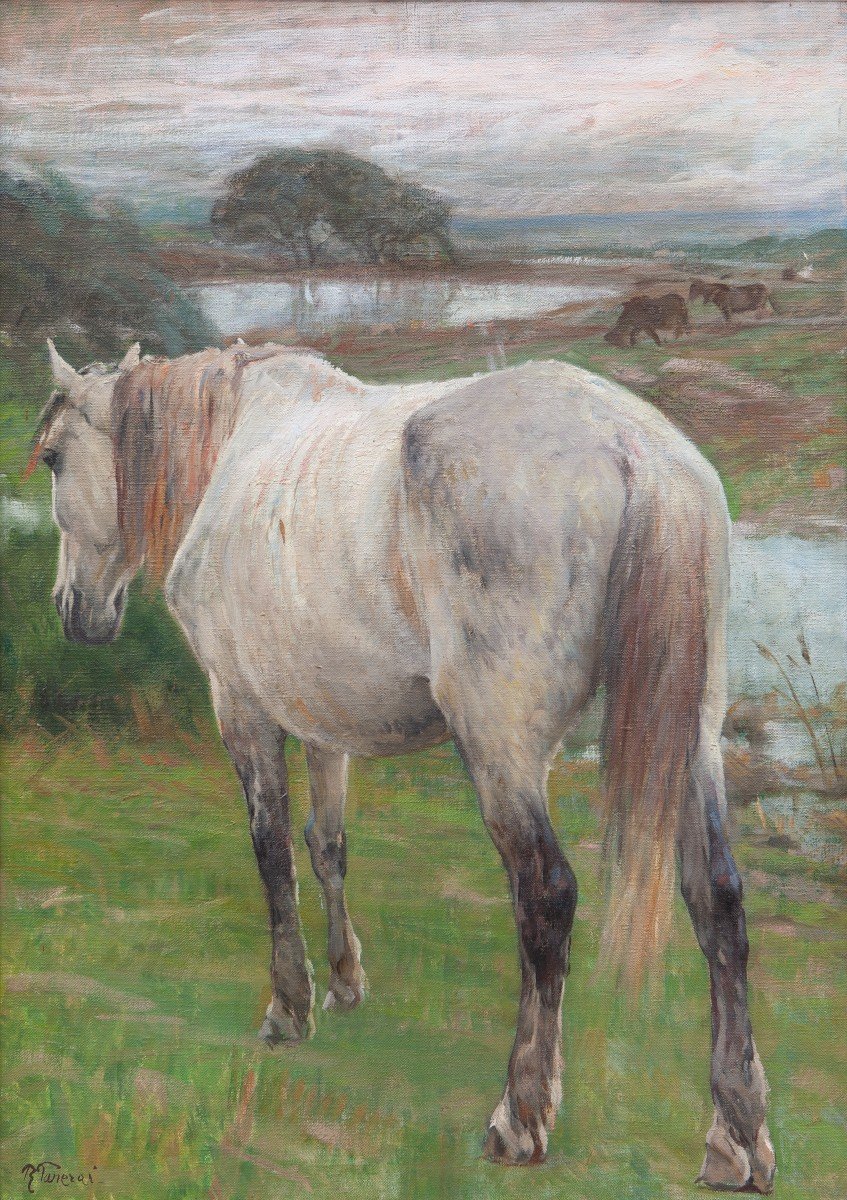 Ruggero Panerai  ( 1862 – 1923) Cavallo al pascolo-photo-2