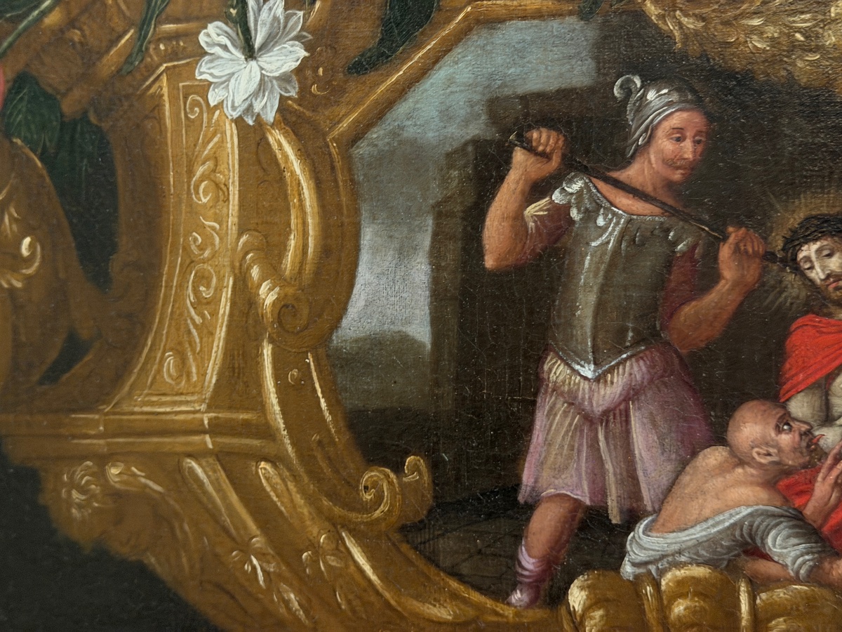 Natura Morta Con Fiori – Attribuita Al Maestro Dei Vasi Grotteschi – XVII Secolo-photo-4