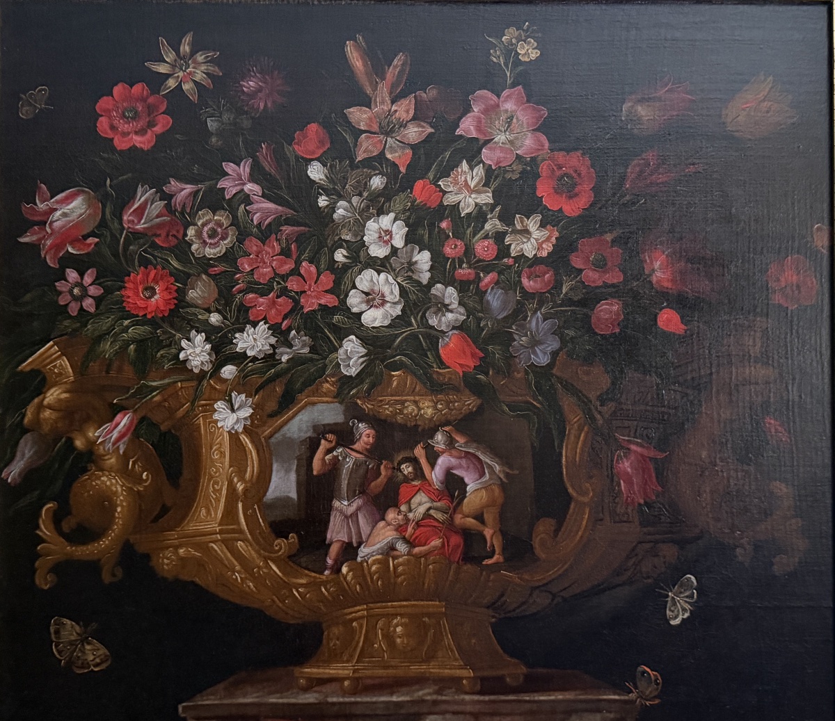 Natura Morta Con Fiori – Attribuita Al Maestro Dei Vasi Grotteschi – XVII Secolo