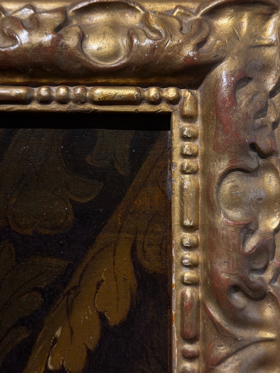 Natura Morta Con Vaso Di Fiori, Orologio Da Tavolo E Uva – Pierre-Nicolas Huilliot – XVIII sec-photo-1