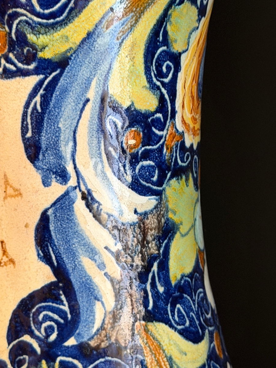 Albarello da farmacia in maiolica policroma con figura allegorica, Italia, XVI secolo-photo-4