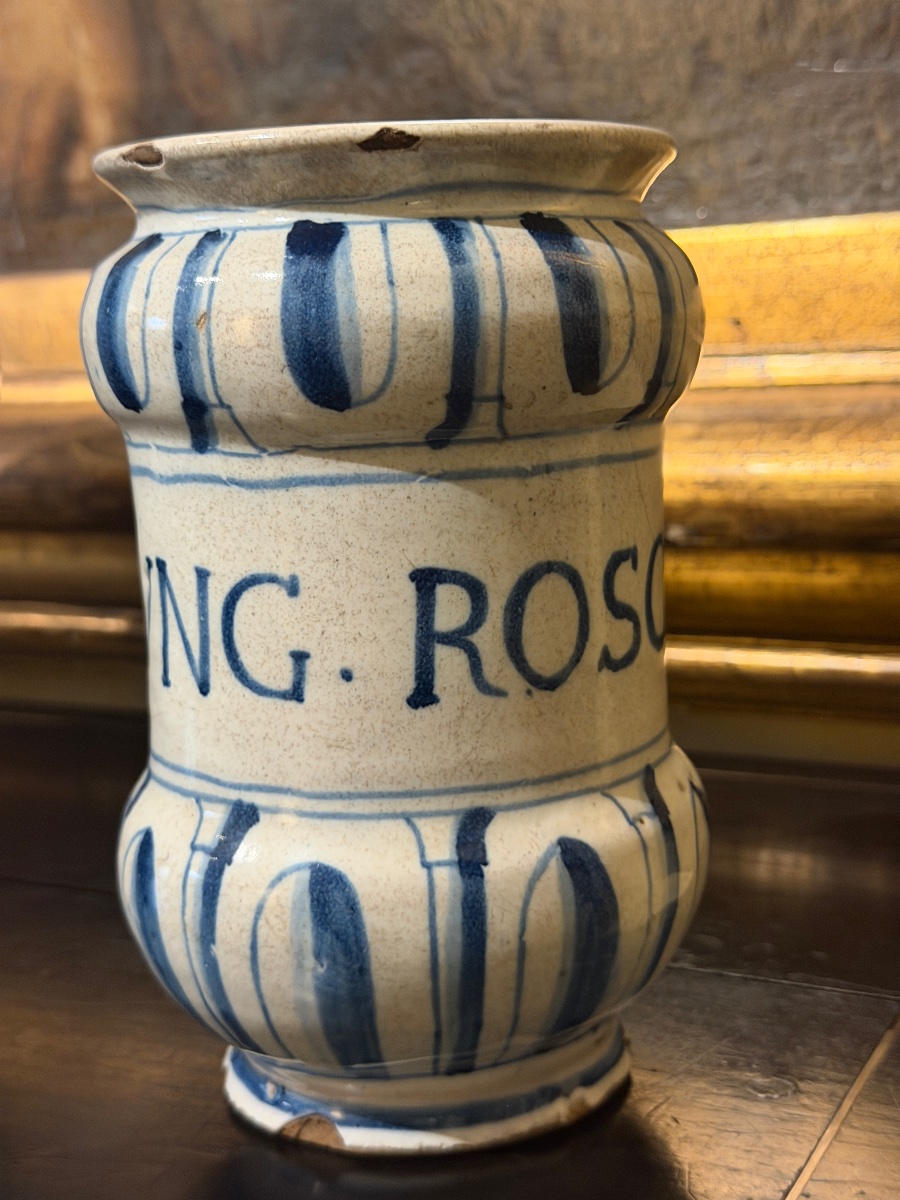 Raro albarello da farmacia in maiolica ligure, Savona, fine XVI – inizi XVII secolo-photo-4
