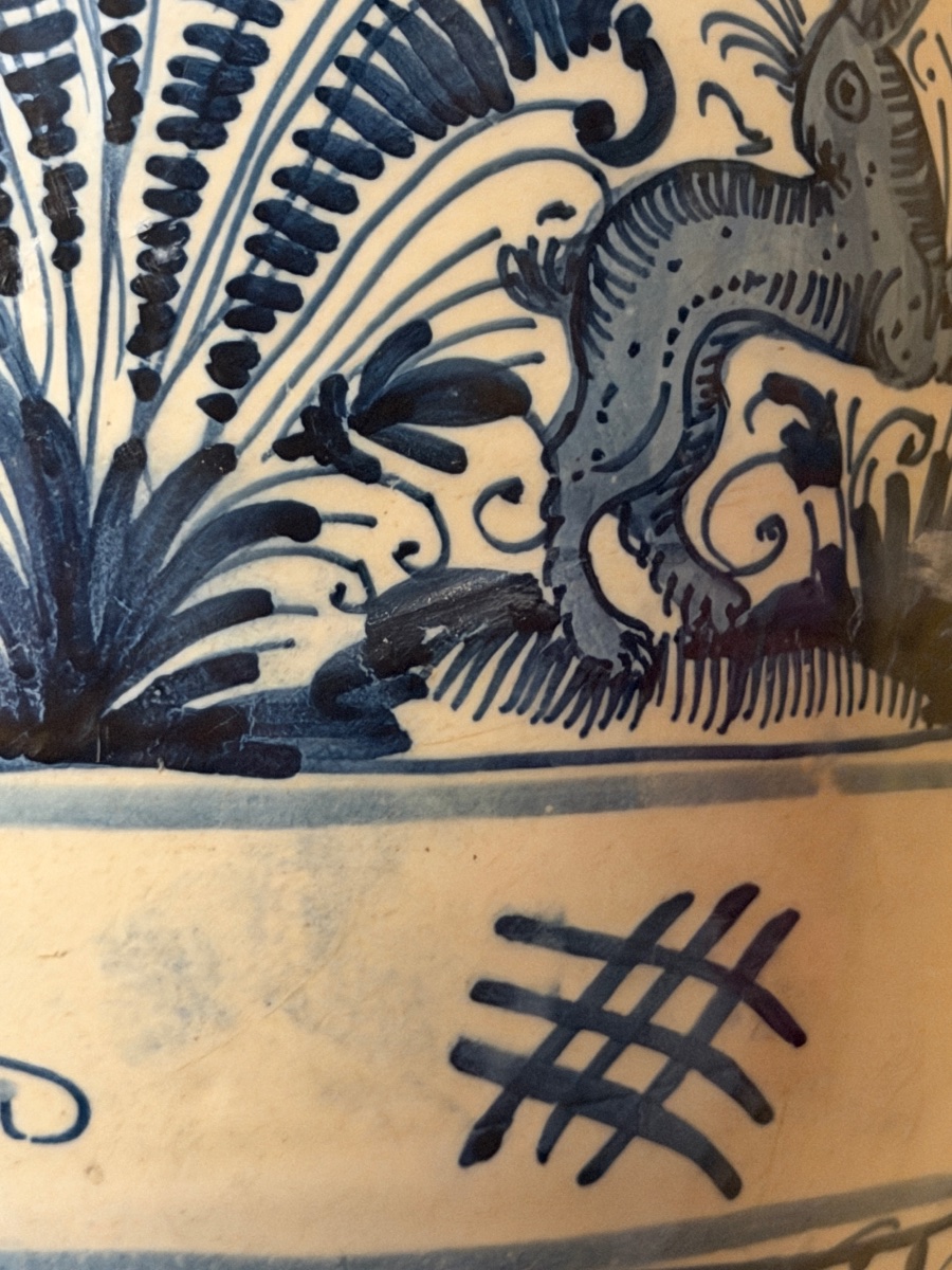 Vaso da farmacia in maiolica, Deruta, periodo calligrafico, fine XVI – inizi XVII secolo-photo-2