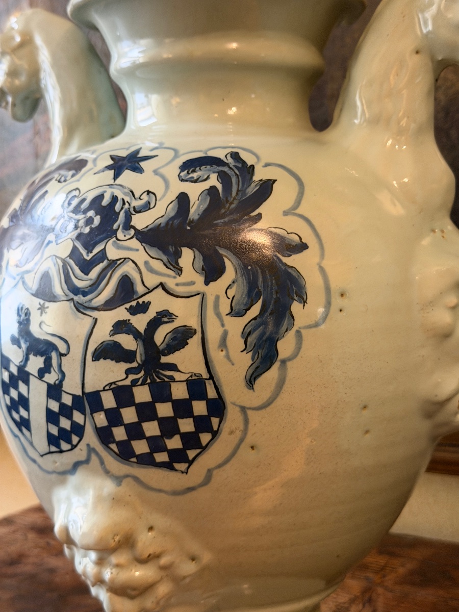 Coppia di idrie in maiolica, Savona, XVII secolo-photo-3