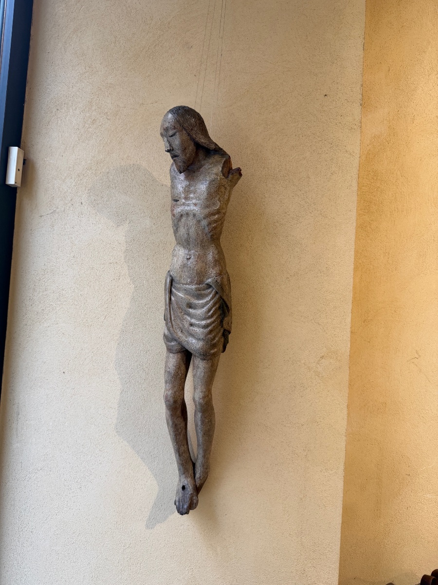 Cristo Crocifisso Gotico in Legno Policromo – Lombardia, XIV Secolo-photo-2