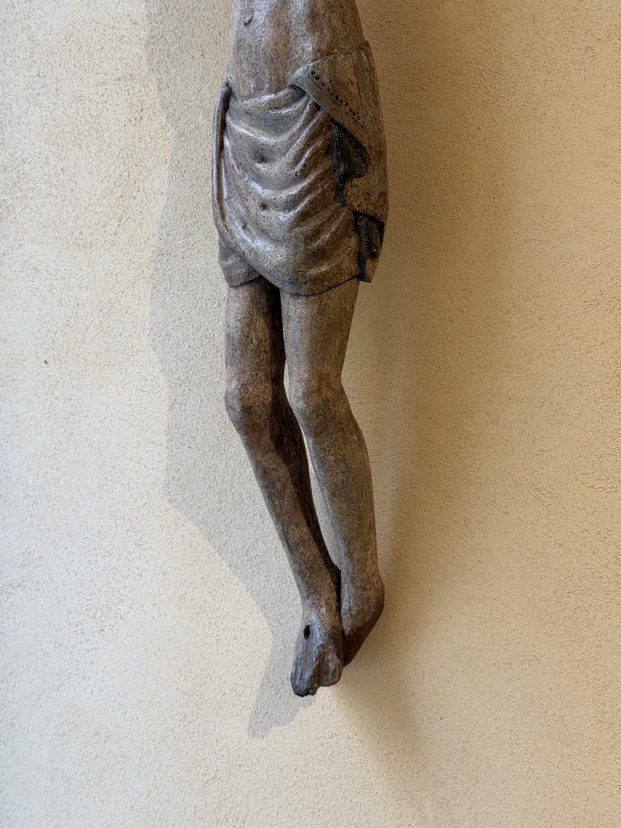 Cristo Crocifisso Gotico in Legno Policromo – Lombardia, XIV Secolo-photo-3