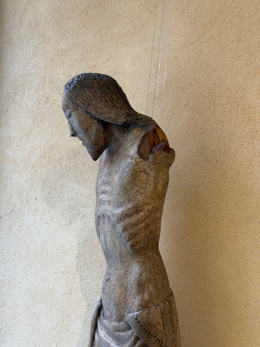 Cristo Crocifisso Gotico in Legno Policromo – Lombardia, XIV Secolo-photo-4