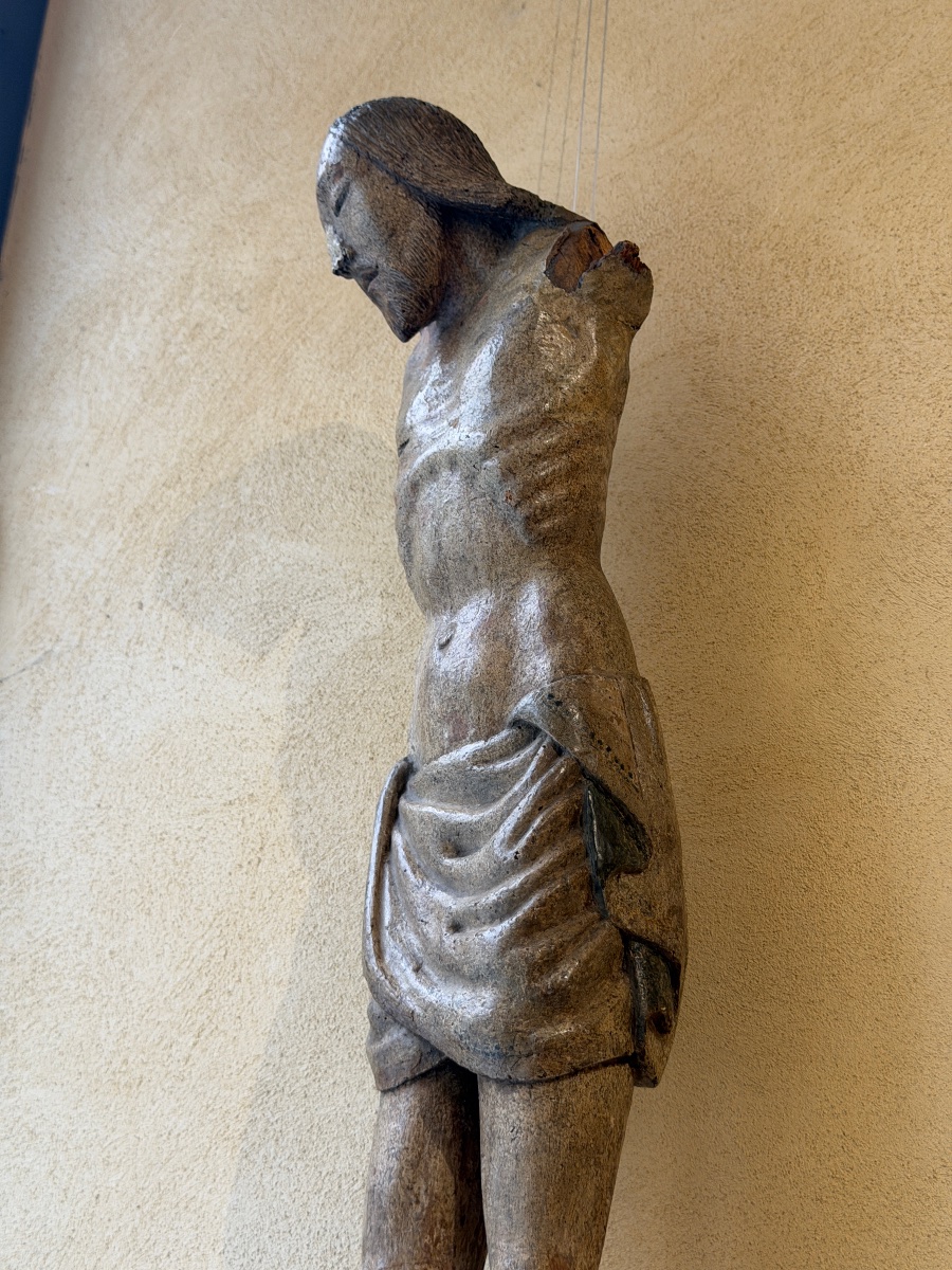 Cristo Crocifisso Gotico in Legno Policromo – Lombardia, XIV Secolo-photo-2