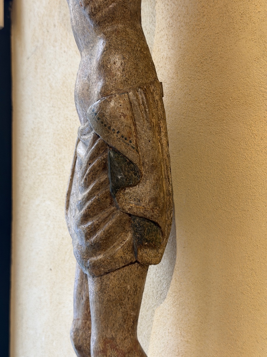 Cristo Crocifisso Gotico in Legno Policromo – Lombardia, XIV Secolo-photo-3