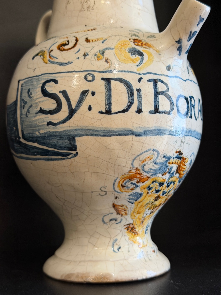 Albarello da farmacia in maiolica compendiaria di Faenza, fine XVI secolo-photo-1
