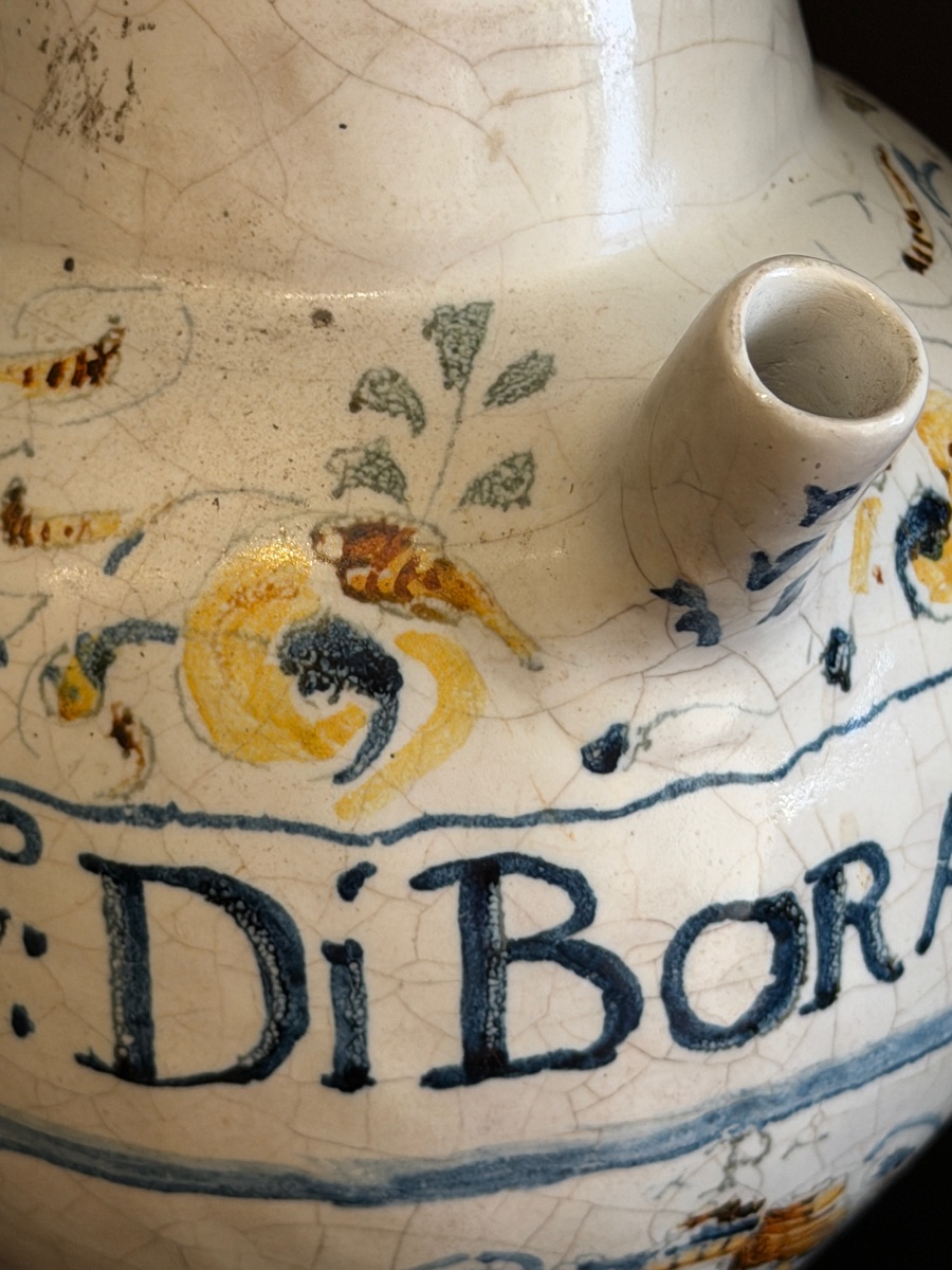 Albarello da farmacia in maiolica compendiaria di Faenza, fine XVI secolo-photo-3