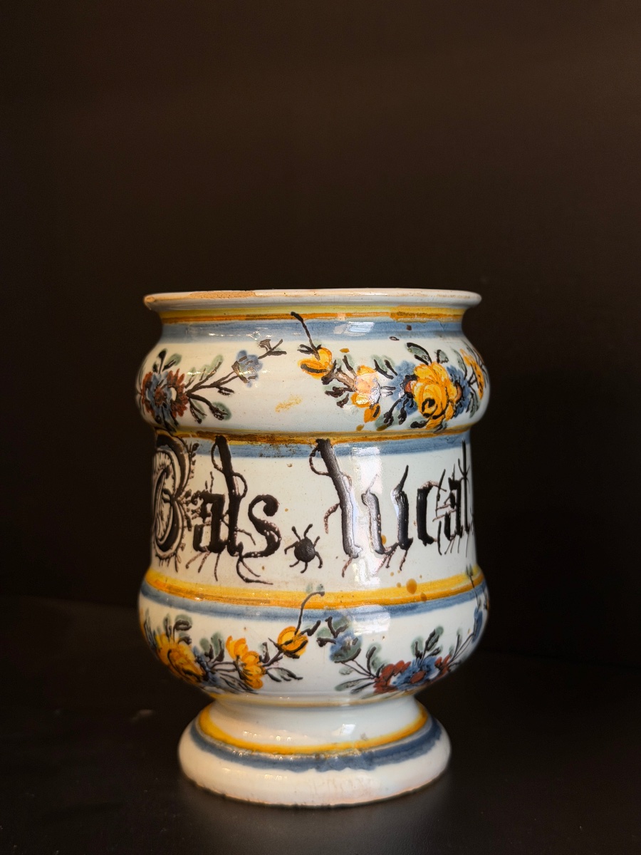 Albarello da farmacia in maiolica di Torino, XVIII secolo