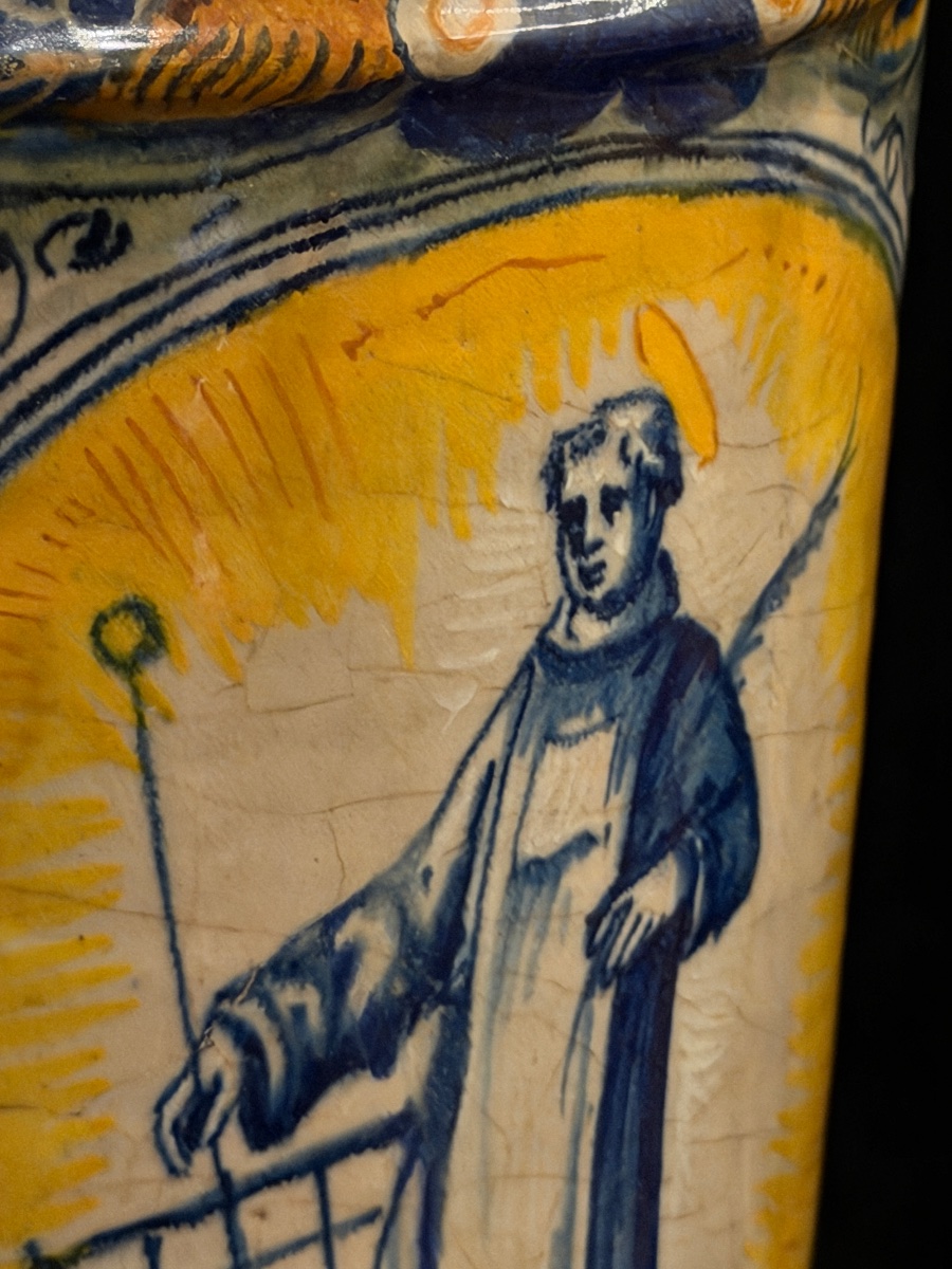 Coppia di grandi vasi da farmacia veneziani di Mastro Domenico Betti, XVI secolo-photo-2