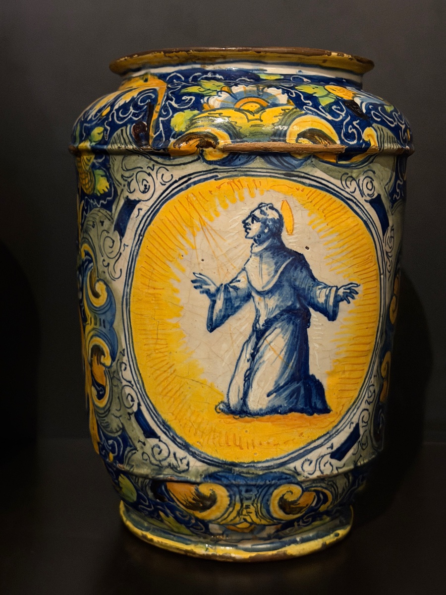 Coppia di grandi vasi da farmacia veneziani di Mastro Domenico Betti, XVI secolo-photo-3