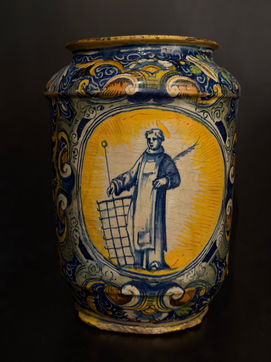 Coppia di grandi vasi da farmacia veneziani di Mastro Domenico Betti, XVI secolo-photo-4