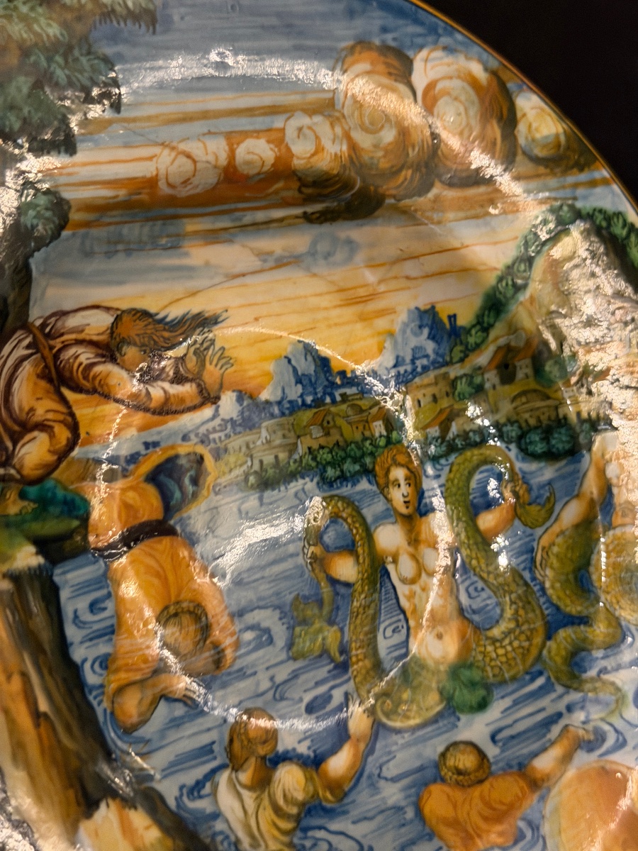 Piatto istoriato in maiolica di Urbino, datato 1545-photo-2