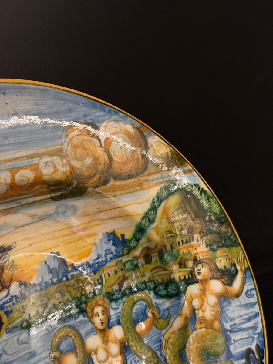 Piatto istoriato in maiolica di Urbino, datato 1545-photo-2