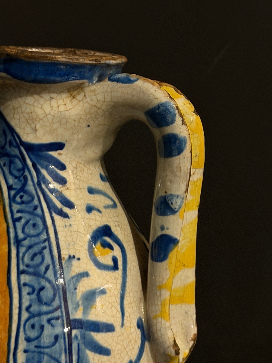 Boccale in maiolica policroma di Siena, XV secolo-photo-4