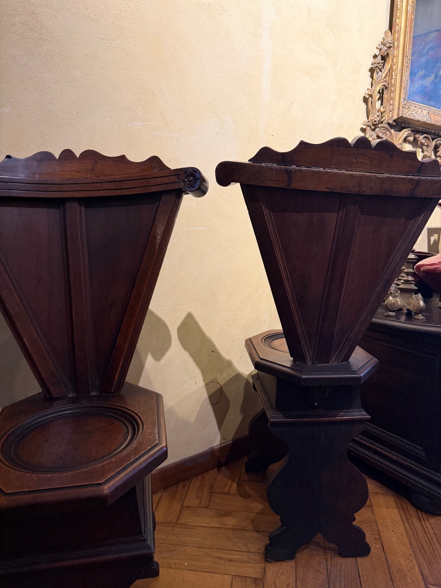 Coppia di sedute toscane in legno, Firenze, XVII secolo-photo-3