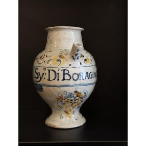 Albarello da farmacia in maiolica compendiaria di Faenza, fine XVI secolo