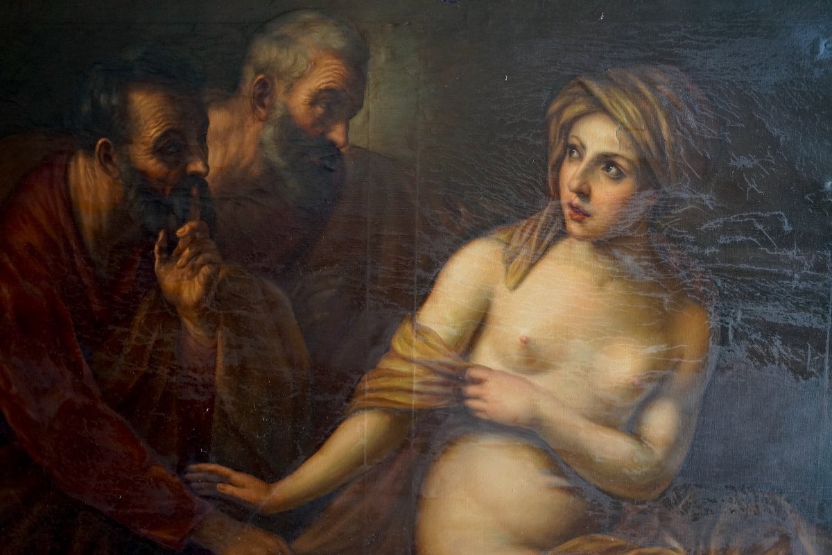 Dipinto raffigurante l'iconografia biblica di "Susanna e i vecchioni"-photo-2