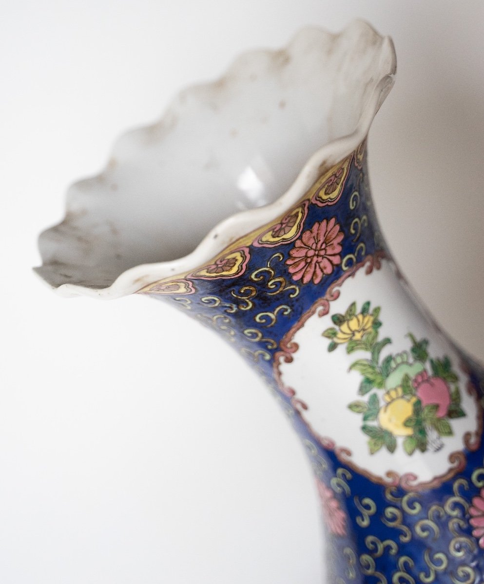 Coppia di antichi vasi cinesi in porcellana blu e bianca-photo-6