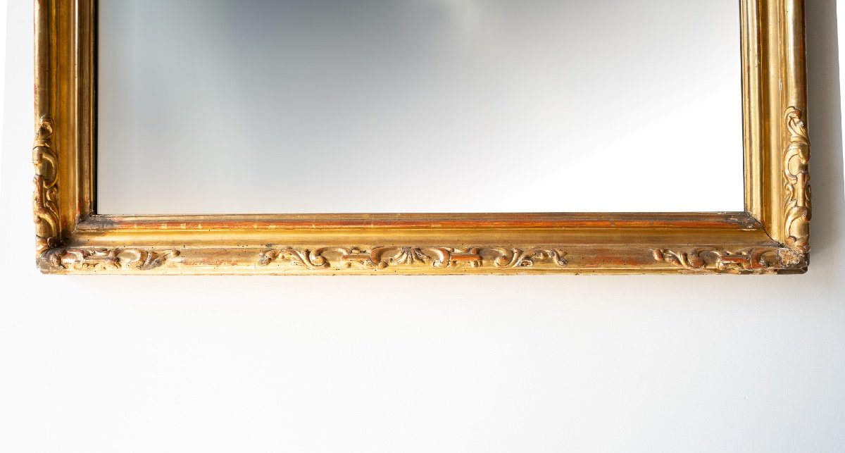 Specchiera antica in legno dorato intagliato-photo-3