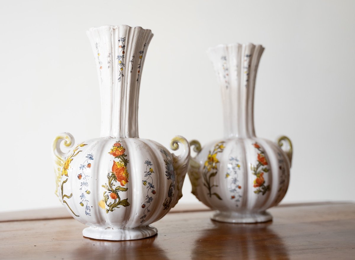 Antica coppia di vasi vasetti in porcellana di bassano-photo-2