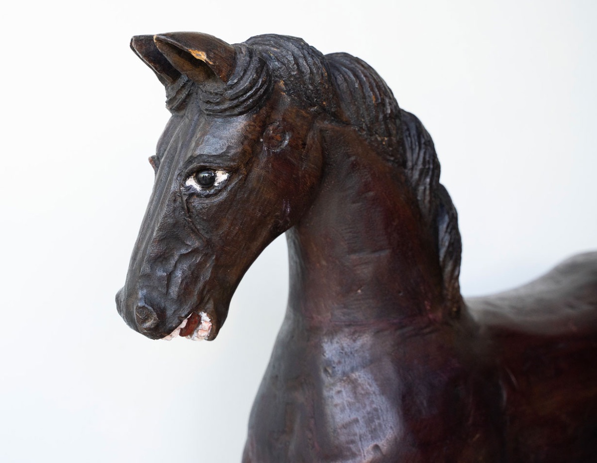 Cavallo da giostra in legno – XIX secolo-photo-3