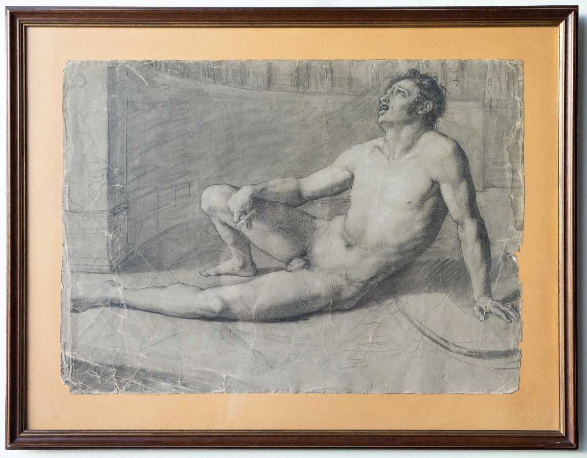 Studi accademici di nudo maschile – Scuola neoclassica, prima metà del XIX secolo-photo-2