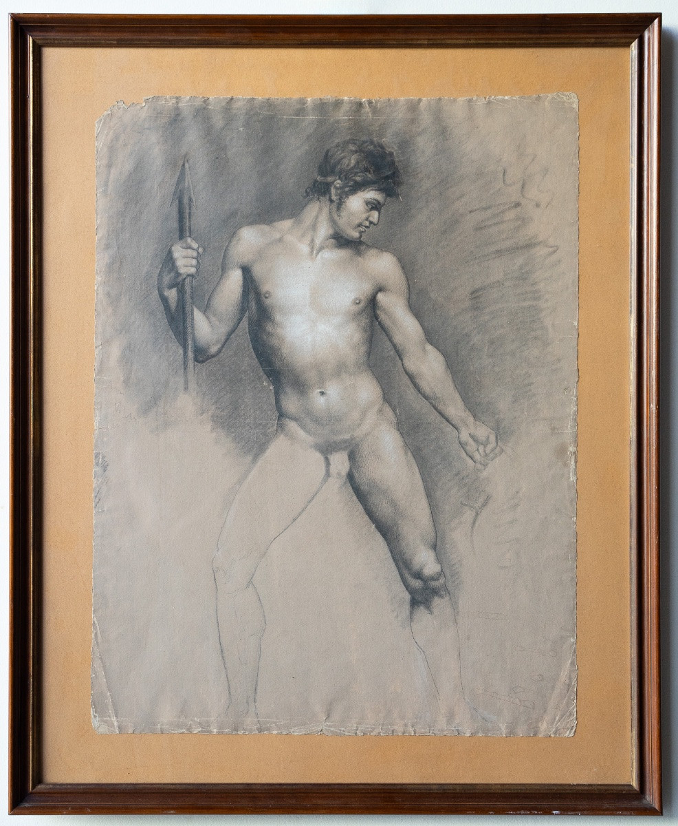 Studi accademici di nudo maschile – Scuola neoclassica, prima metà del XIX secolo-photo-4