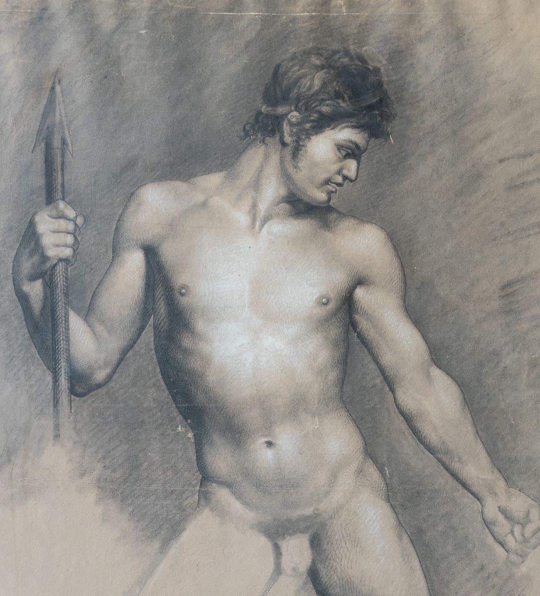 Studi accademici di nudo maschile – Scuola neoclassica, prima metà del XIX secolo-photo-5