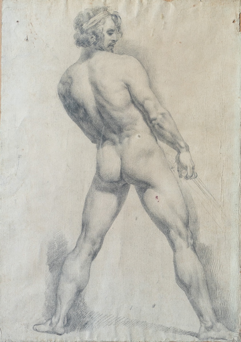Studi accademici di nudo maschile – Scuola neoclassica, prima metà del XIX secolo-photo-6