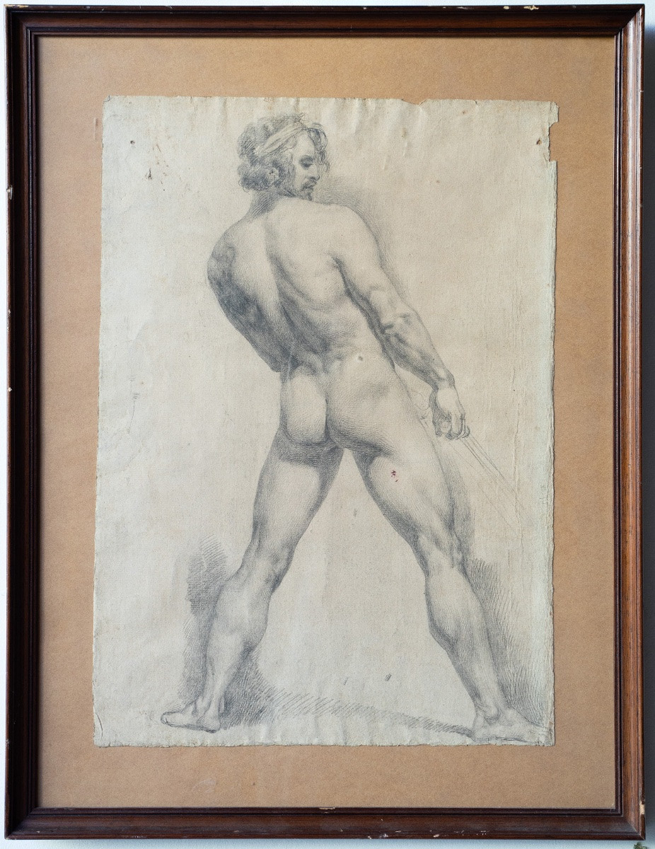 Studi accademici di nudo maschile – Scuola neoclassica, prima metà del XIX secolo-photo-7