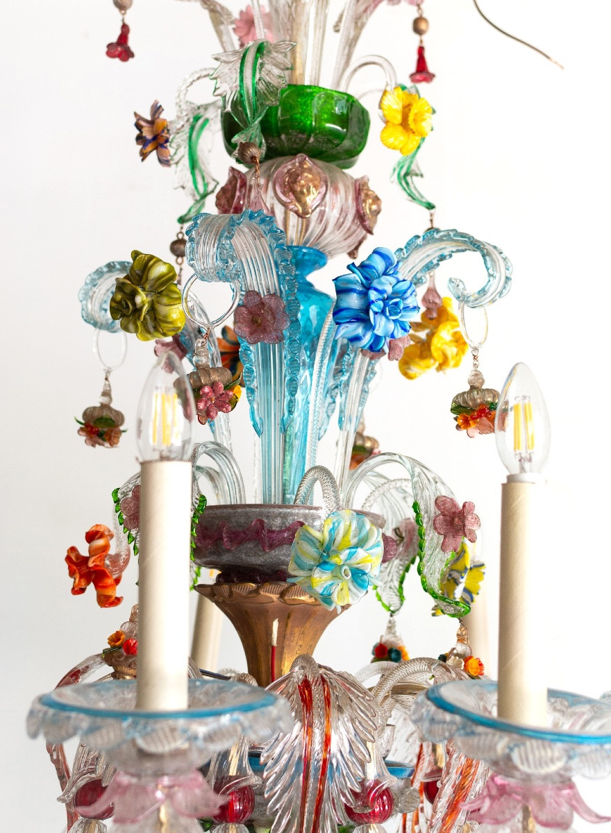 Lampadario in vetro di Murano – Italia, anni ’50-photo-4