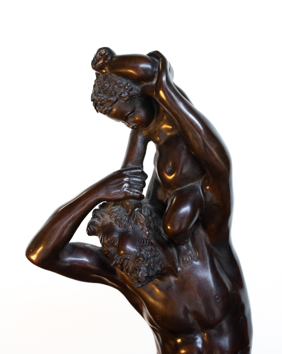 Scultura in bronzo di nudo maschile con bambino – Ferdinando De Luca, Napoli, fine XIX secolo-photo-4