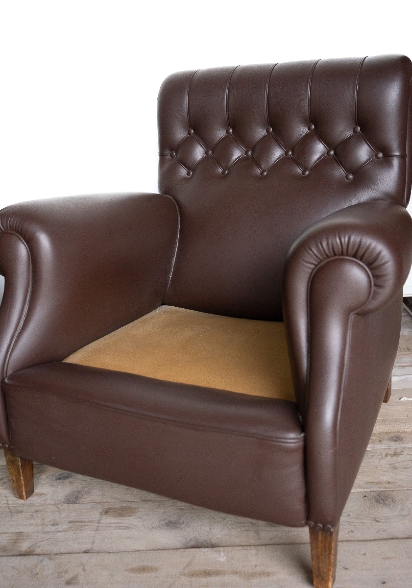 Coppia di poltrone Frau in pelle testa di moro – Anni ’60/’70-photo-2