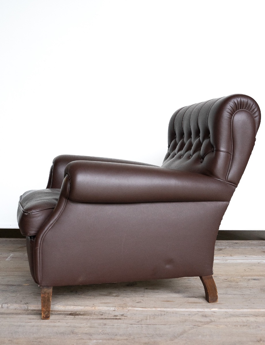 Coppia di poltrone Frau in pelle testa di moro – Anni ’60/’70-photo-6