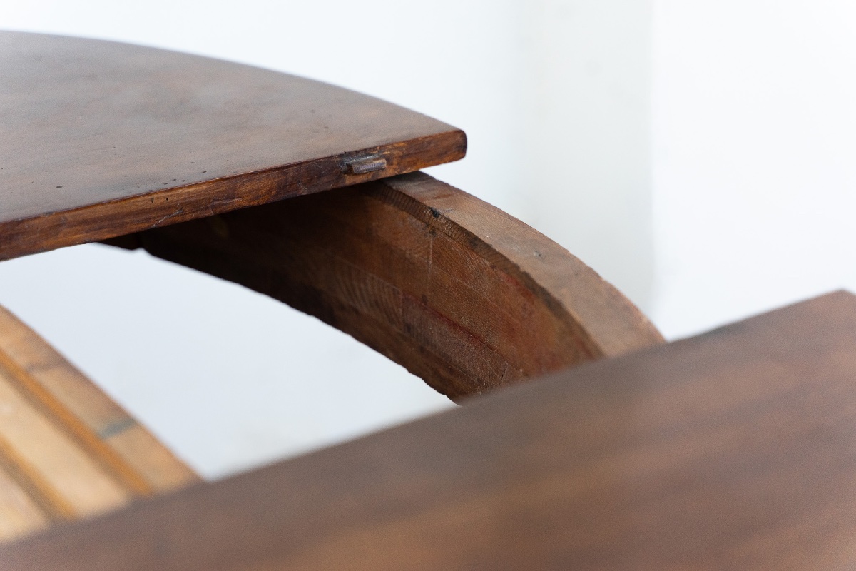 Tavolo Rotondo in Noce a Cestello – Metà Ottocento-photo-6