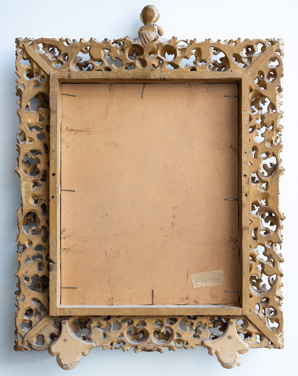Meravigliosa cornice in legno intagliato e dorato dell’Ottocento-photo-2
