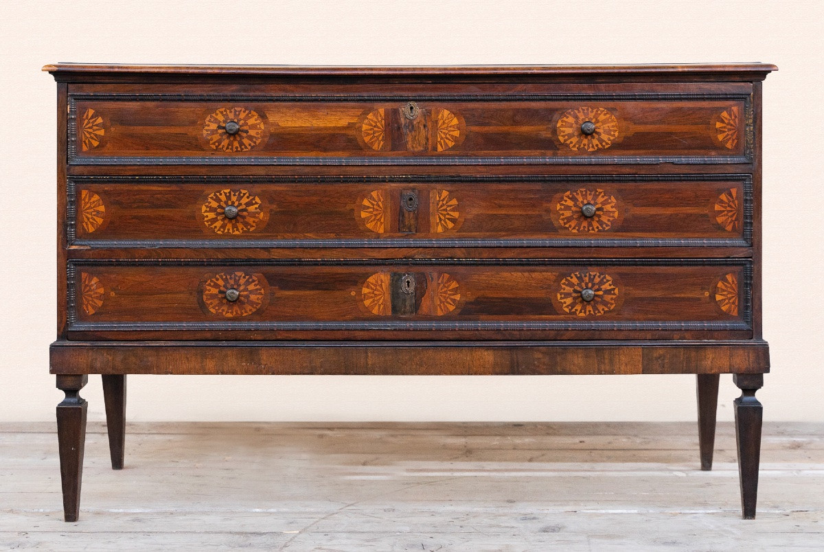 Cassettone Lombardo Intarsiato – Fine XVIII secolo-photo-2